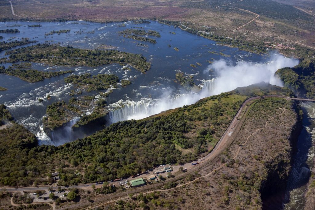 Aerial view of Victoria Falls